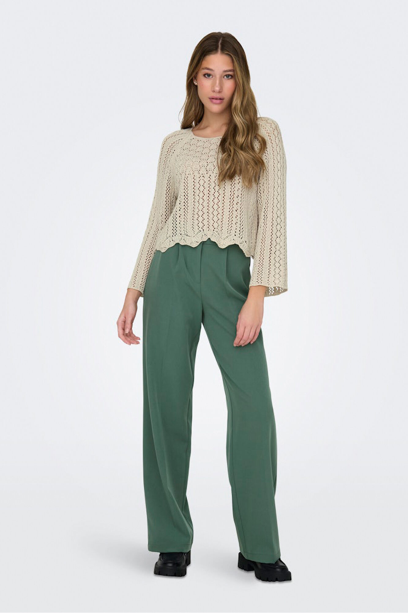 Only Su&eacute;ter de tejido troquelado