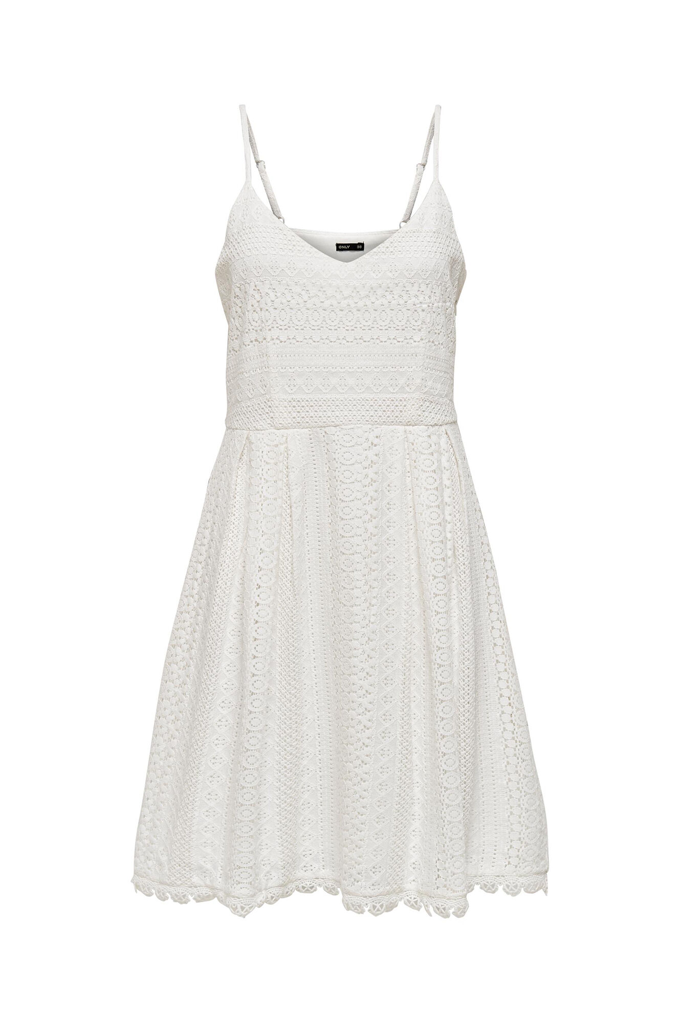 Only Vestido de tirantes encaje natural