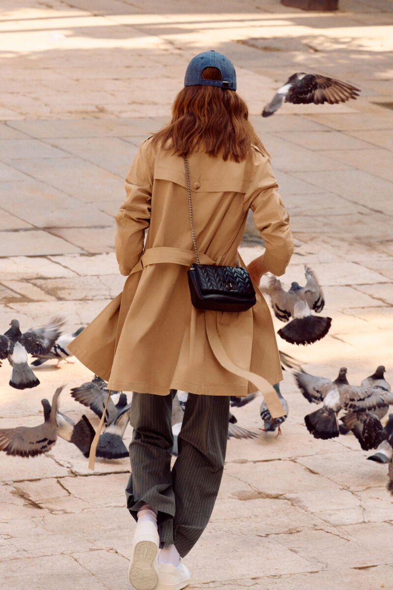 Springfield Gabardina cintur&oacute;n nude