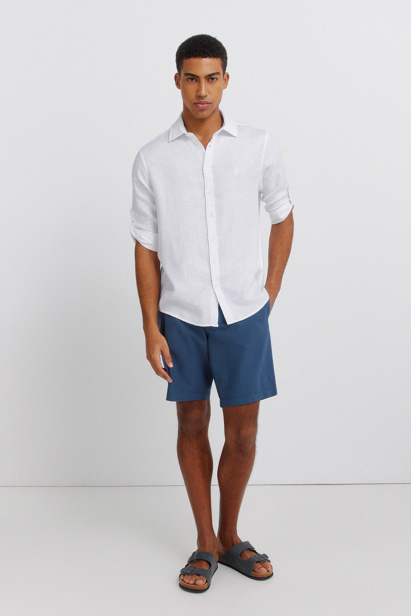 Springfield Camisa manga 3/4 de lino viscosa