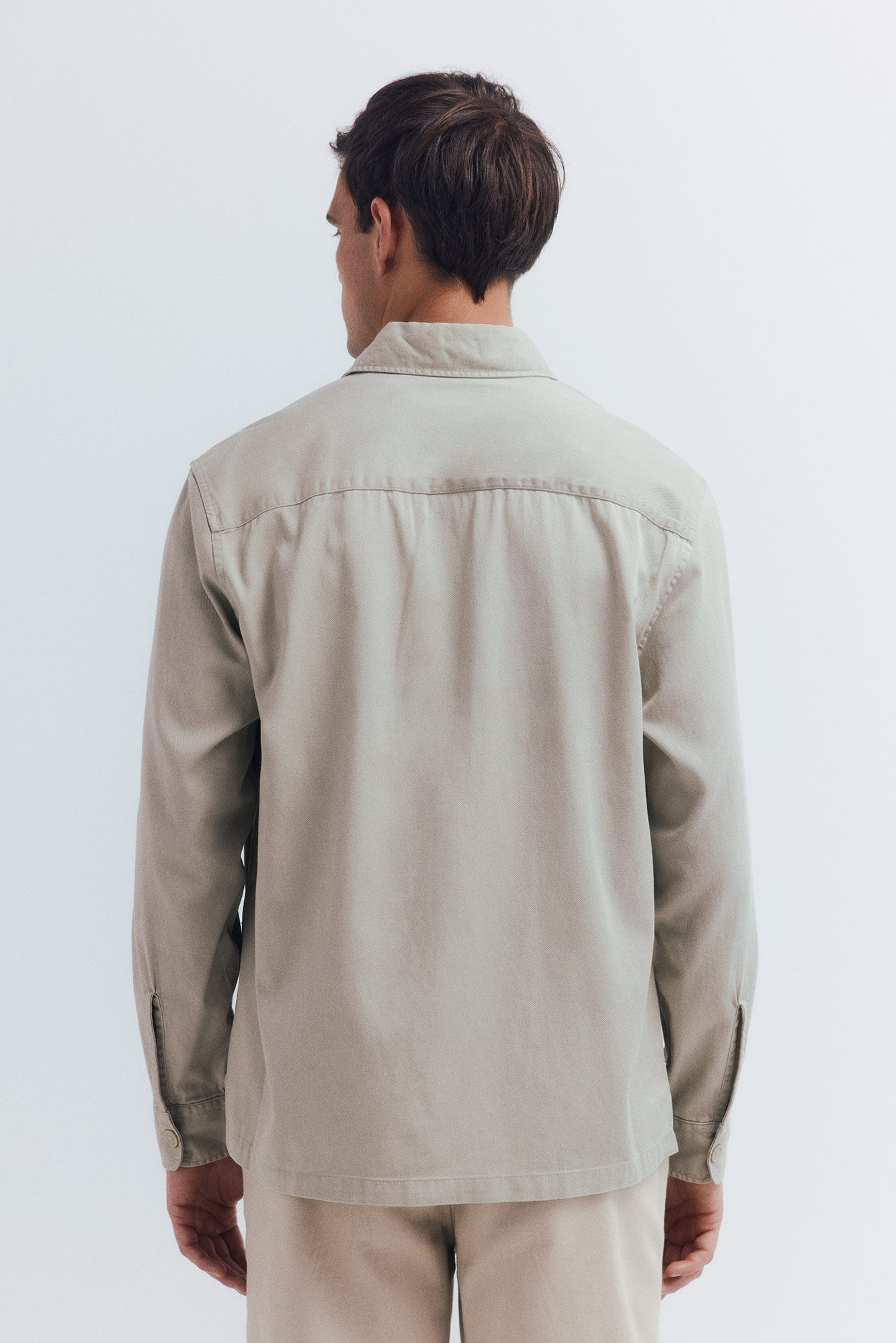 Springfield Sobrecamisa con tencel oversize blanco