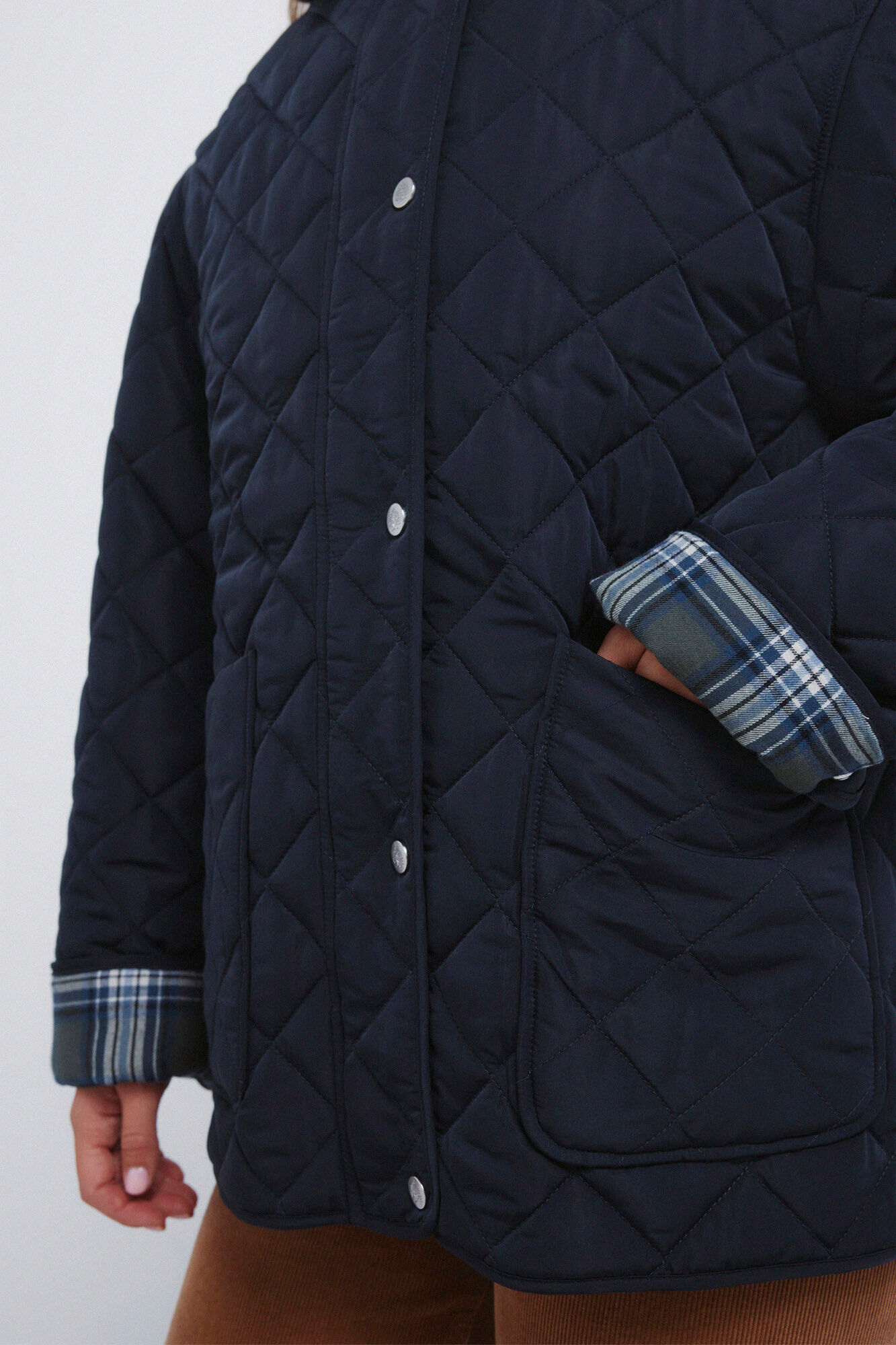 Springfield Plum&iacute;fero con cuello de pana marino