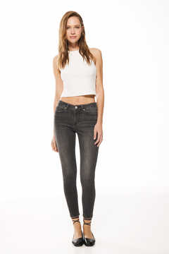Springfield Jeans Slim Cropped gris oscuro