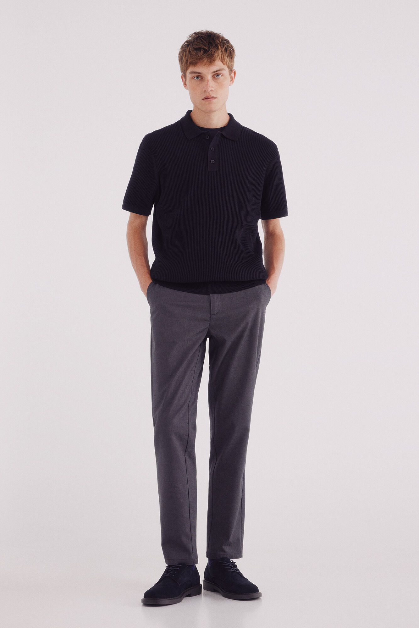 Springfield Su&eacute;ter manga corta estructura cuello polo marino