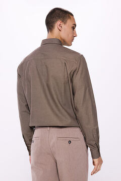 Springfield Camisa dobby bicolor café