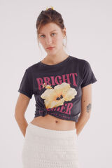 Springfield Playera gráfica flor gris