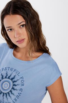 Springfield Playera "Be grateful…" azul