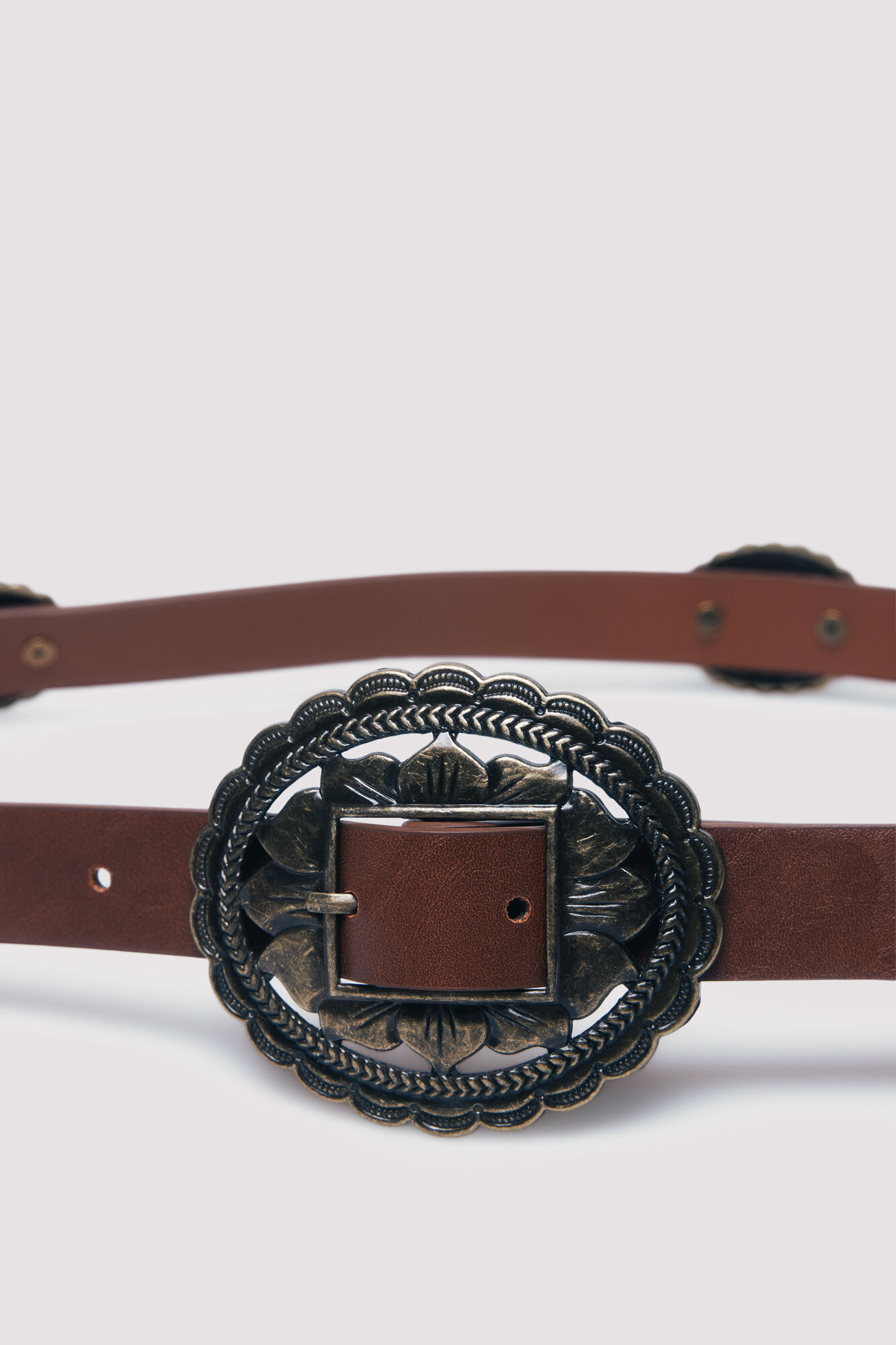 Springfield Cintur&oacute;n cowboy hebilla flores estampado