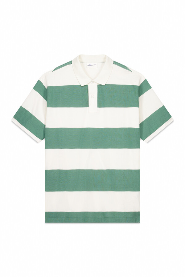 Springfield Polo piqué regular fit rayas anchas rojo