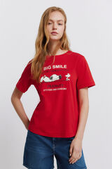 Springfield Playera de manga corta Snoopy rojo