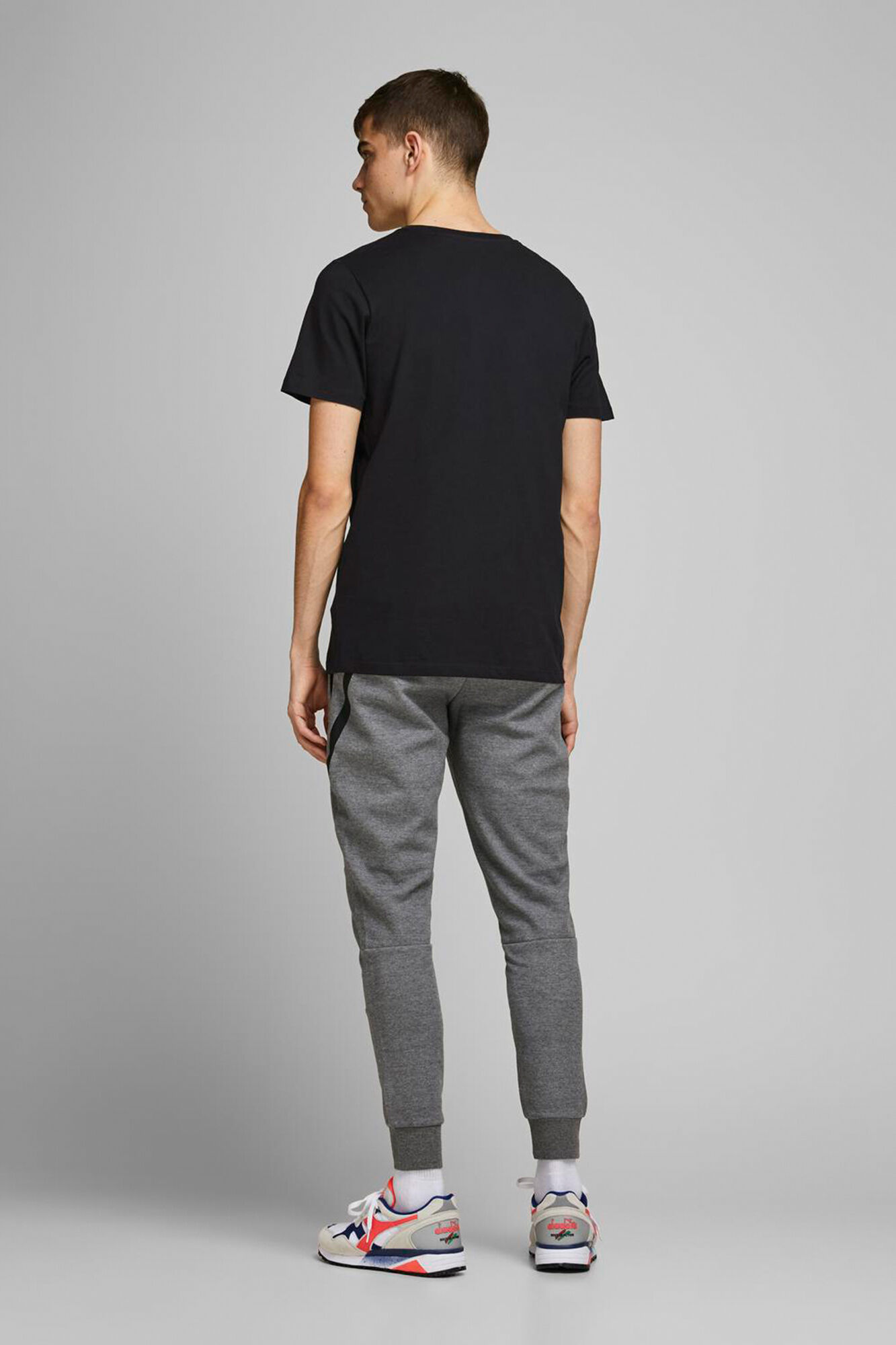 Jack & Jones Playera slim fit algod&oacute;n negro