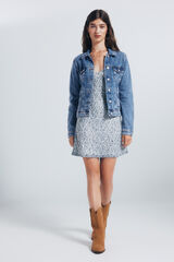 Springfield Vestido corto florecitas café