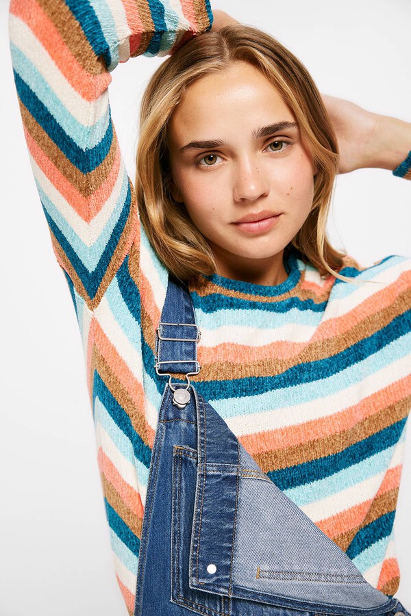 Springfield Playera Chenilla Raya Multicolor beige