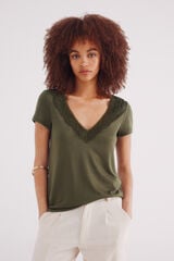 Springfield Playera escote crochet khaki