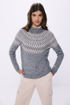Springfield Suéter jacquard lurex tachuelas gris