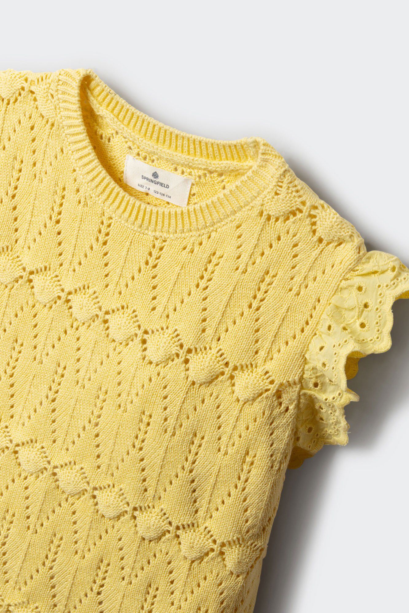 Springfield Kids Top de tejido con volantes para ni&ntilde;a amarillo