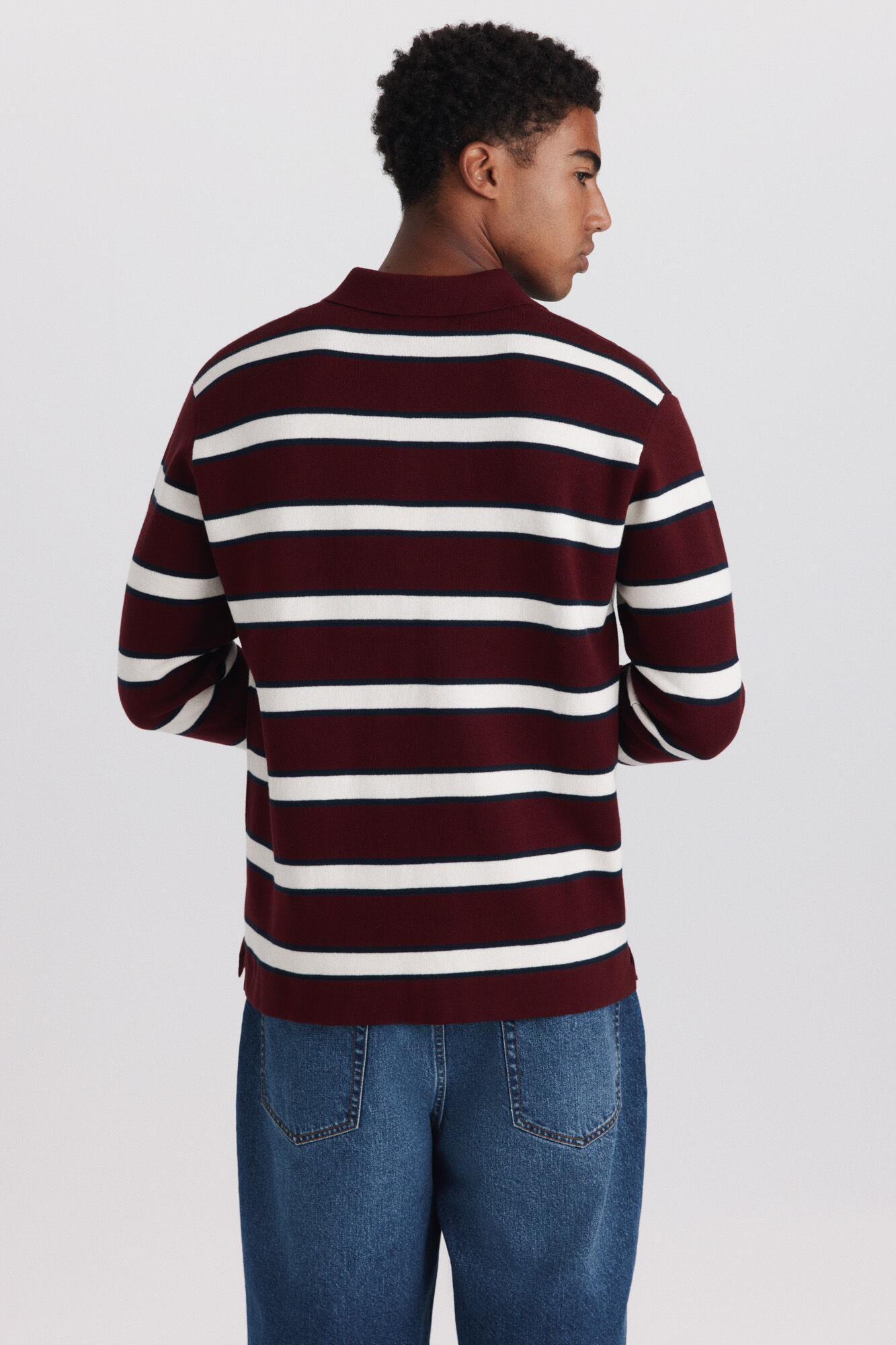 Springfield Polo manga larga de rayas jacquard rojo