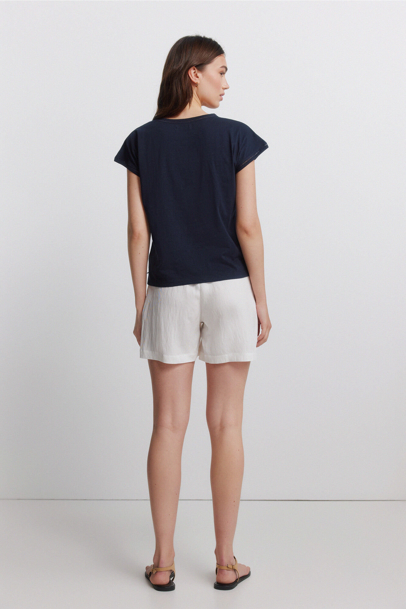 Springfield Bermudas con pinzas marfil