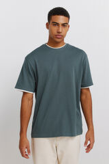 Springfield Playera cuello doble turquesa