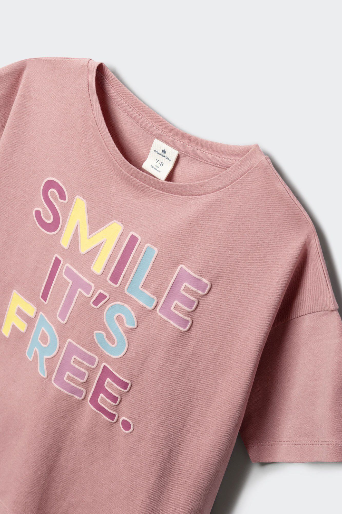 Springfield Kids Playera "Smile it's free" para ni&ntilde;a morado/lila