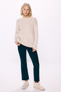 Springfield Pantalón pana kick flare verde