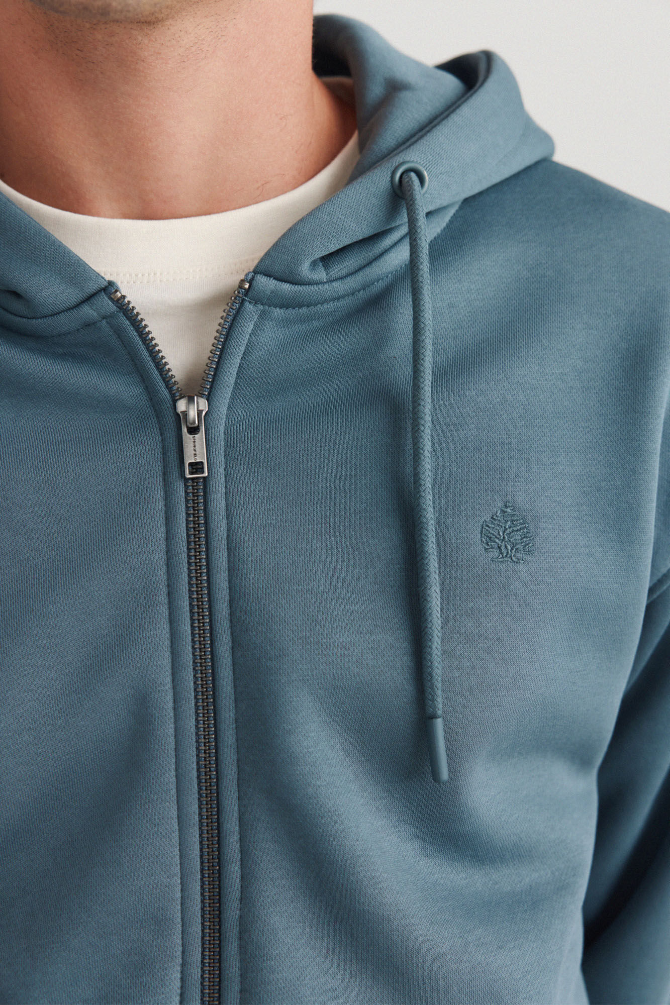 Springfield Sudadera b&aacute;sica abierta con capucha azul