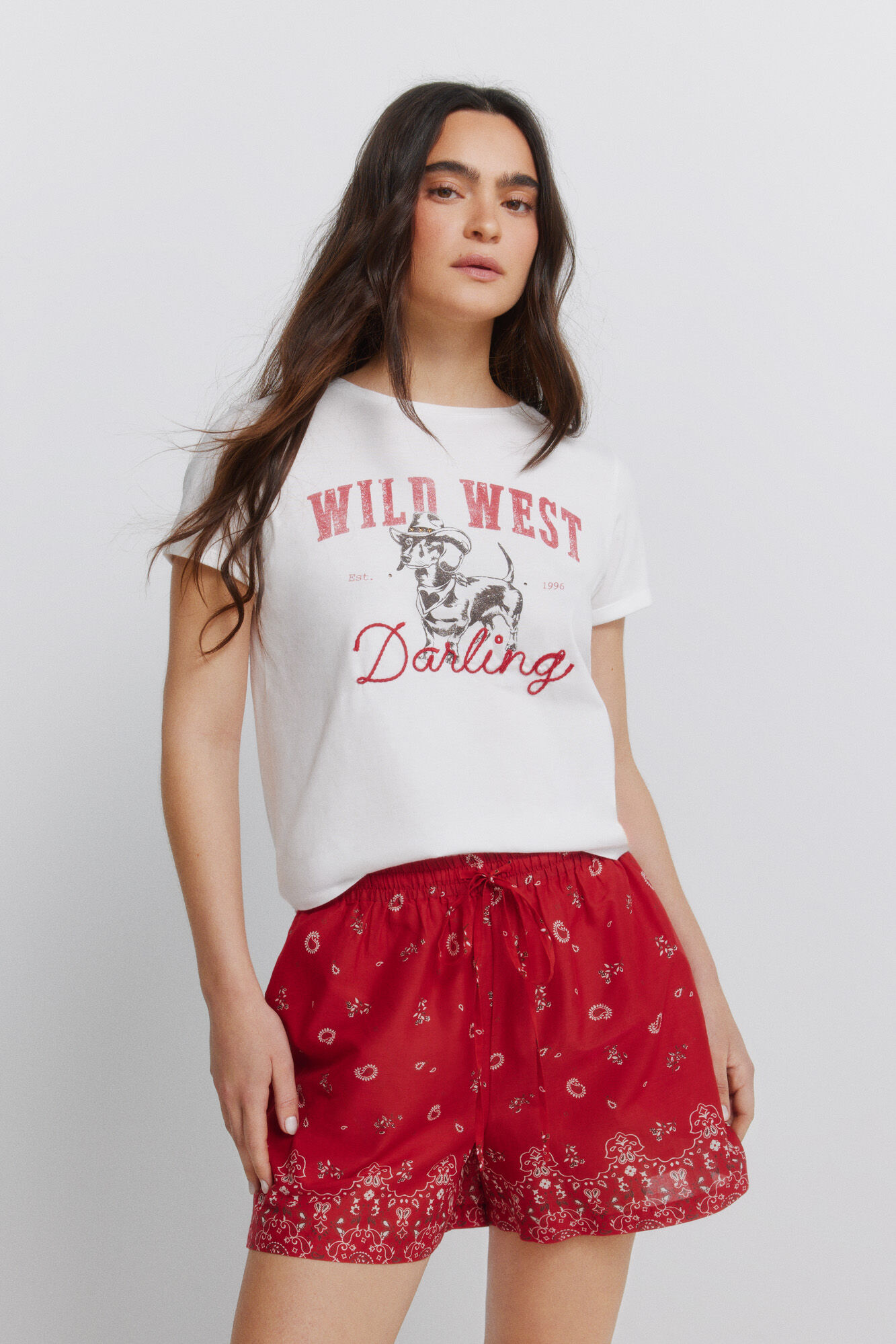 Springfield Playera de manga corta de algod&oacute;n "cowgirl"