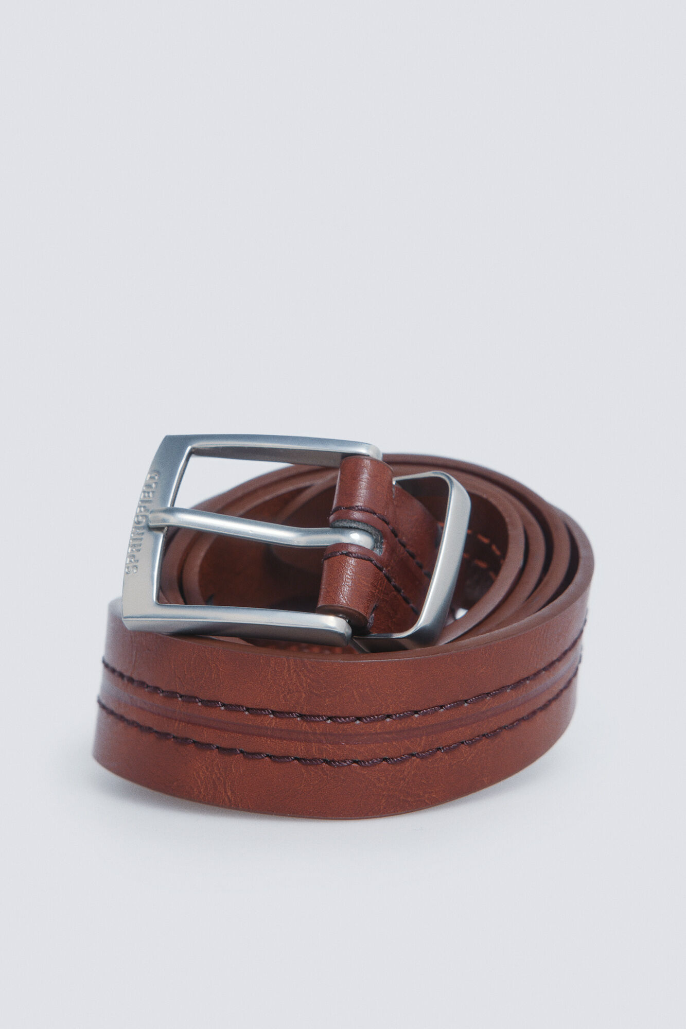 Springfield Cintur&oacute;n efecto piel con costura central nude