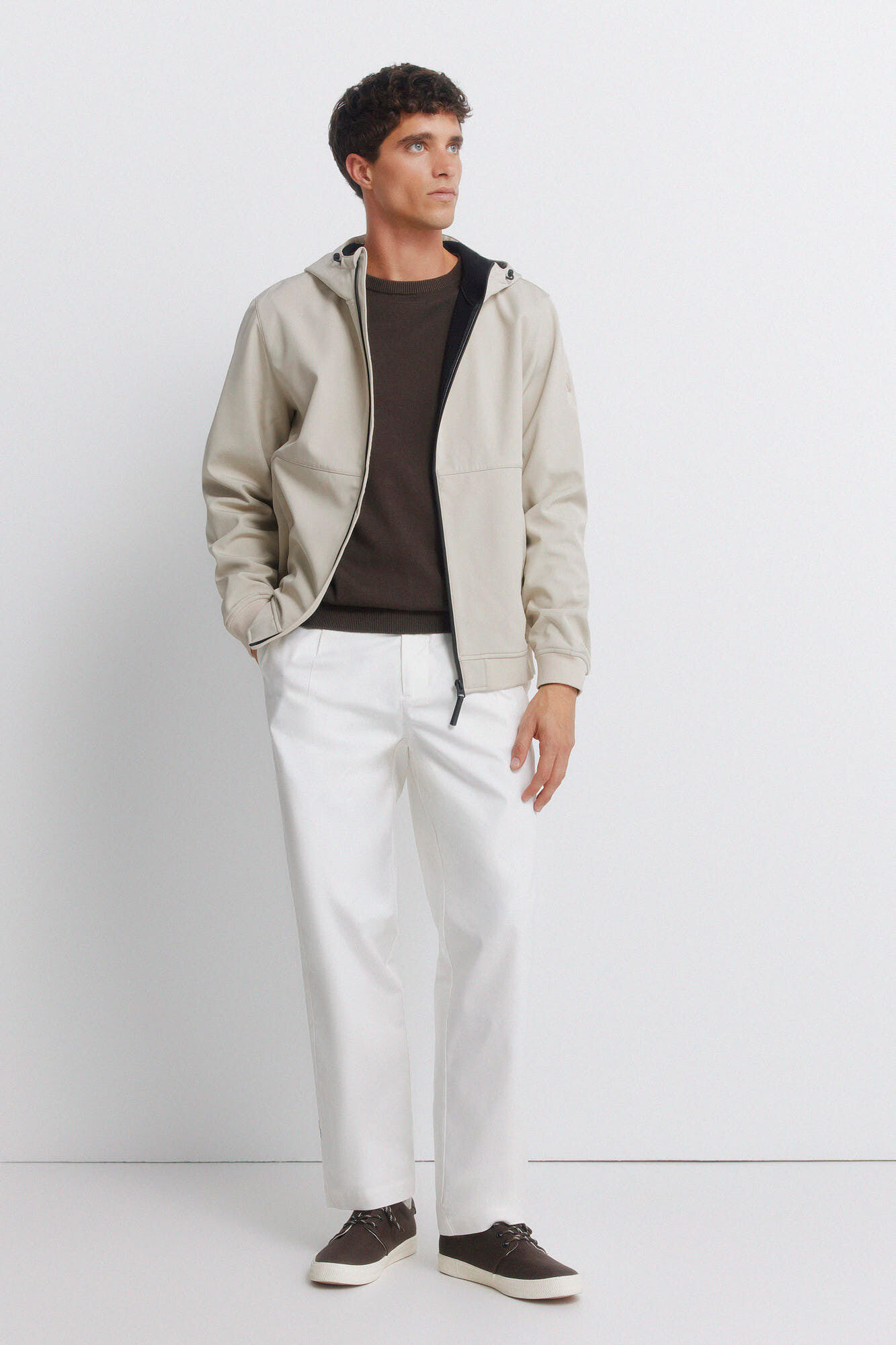 Springfield Chaqueta softshell capucha caf&eacute;