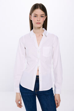 Springfield Camisa oxford escote pico estampado