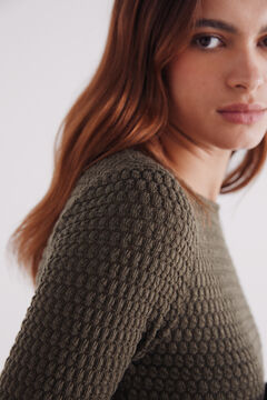 Springfield Vestido midi estructura khaki