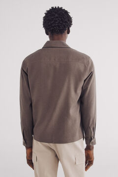 Springfield Sobrecamisa lino viscosa café