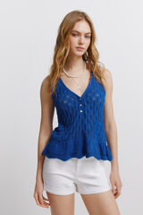 Springfield Top de tirantes de punto con volante estampado
