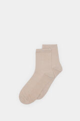 Springfield Calcetín largo lurex beige