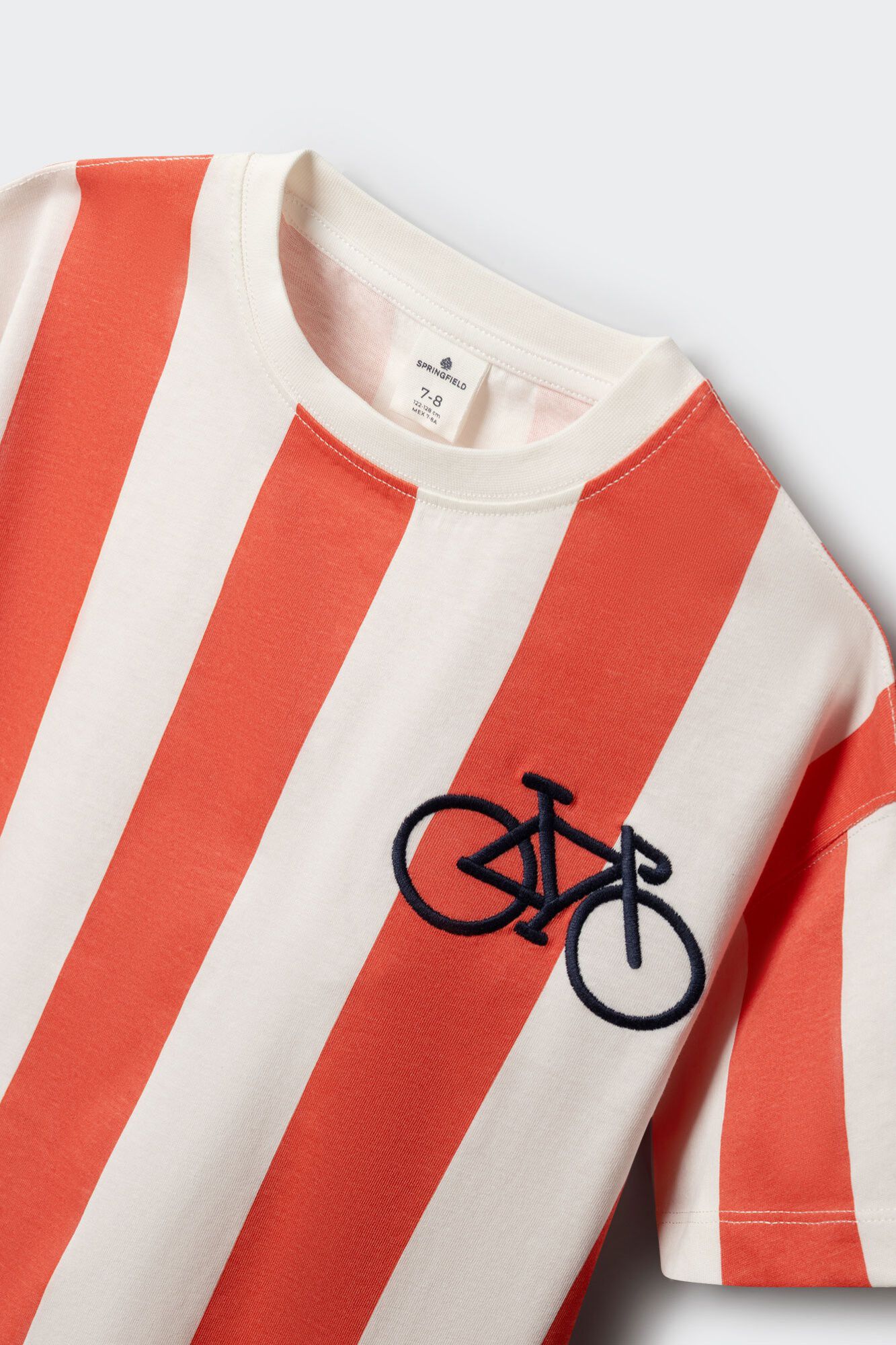 Springfield Kids Playera de manga corta de rayas positano crew ni&ntilde;o coral