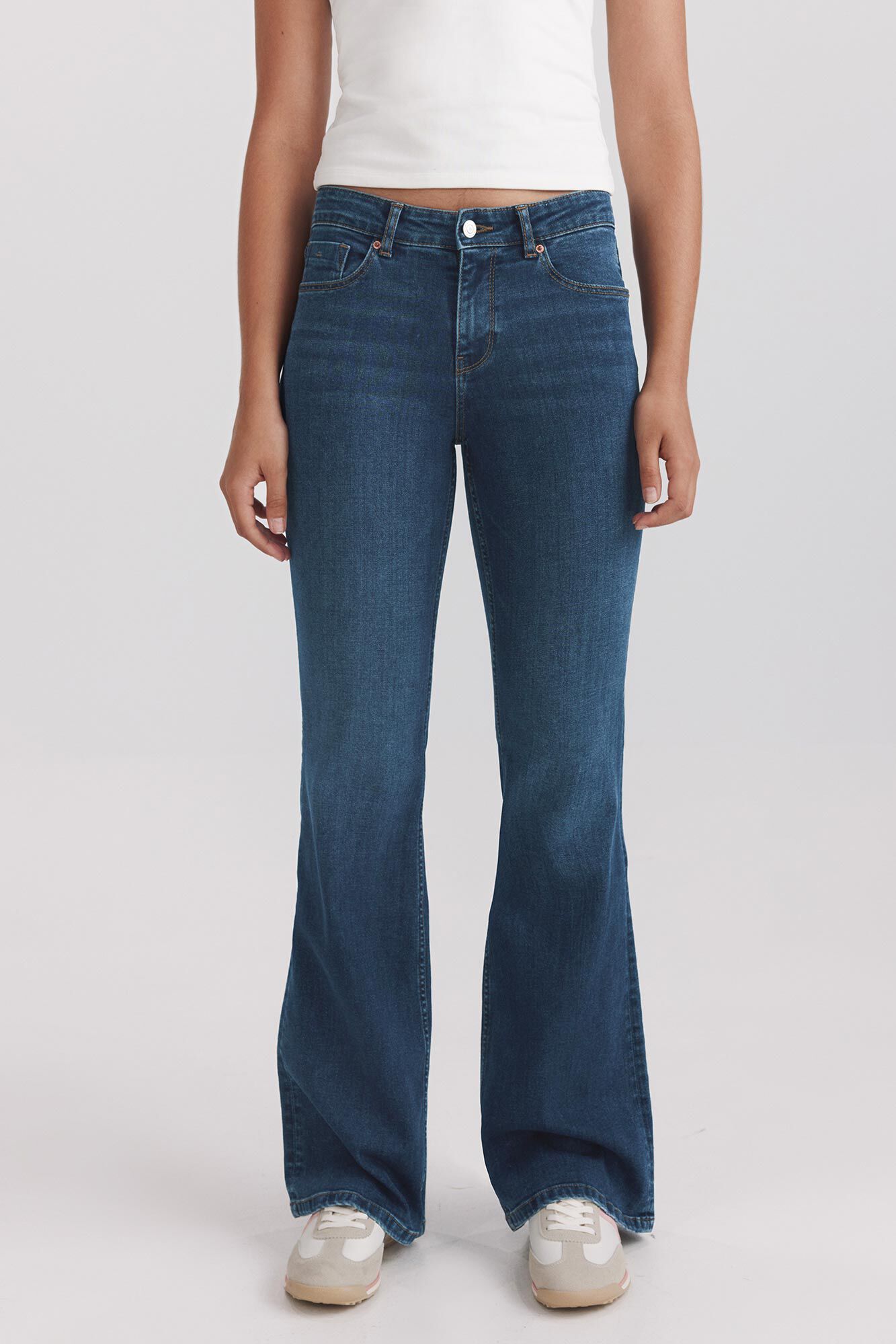 Springfield Jeans bootcut flare de tiro bajo azul
