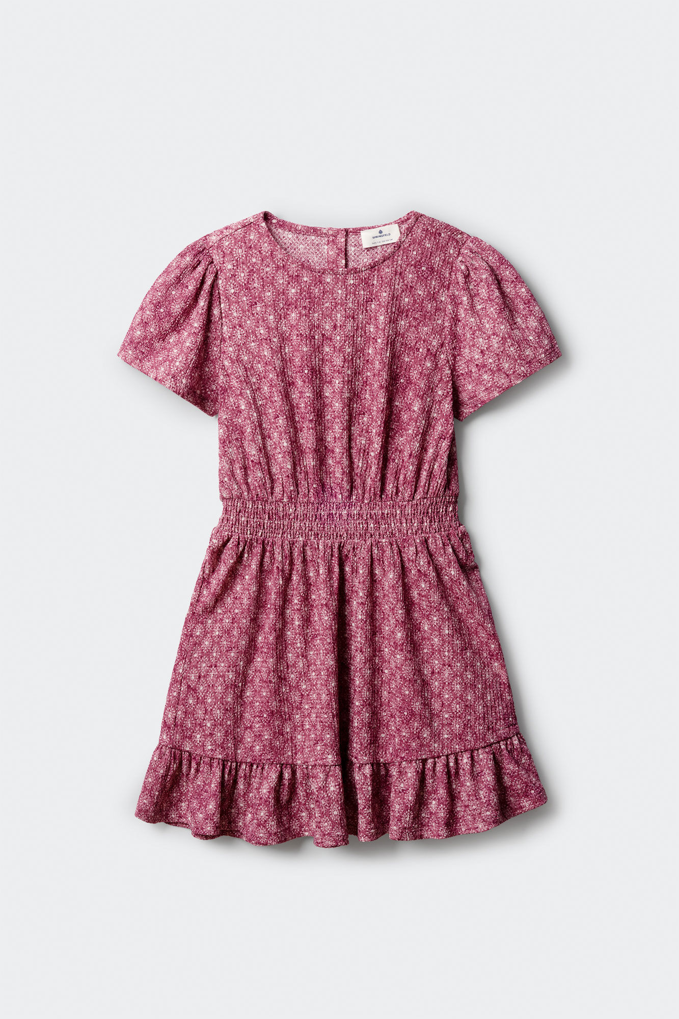 Springfield Kids Vestido manga corta IKAT para ni&ntilde;a morado/lila
