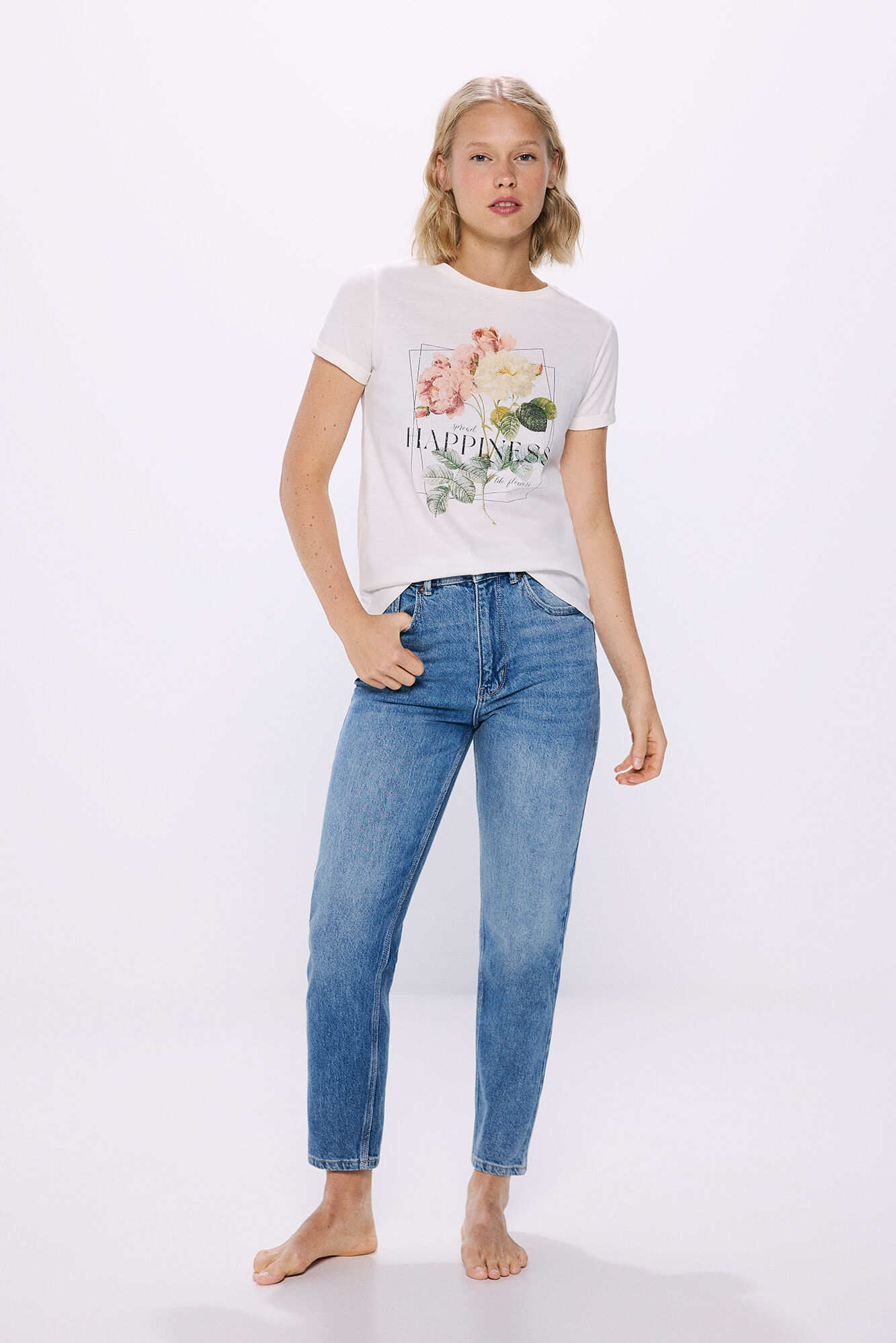 Springfield Playera gr&aacute;fica floral beige