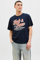 Jack & Jones Playera con logo grande marino
