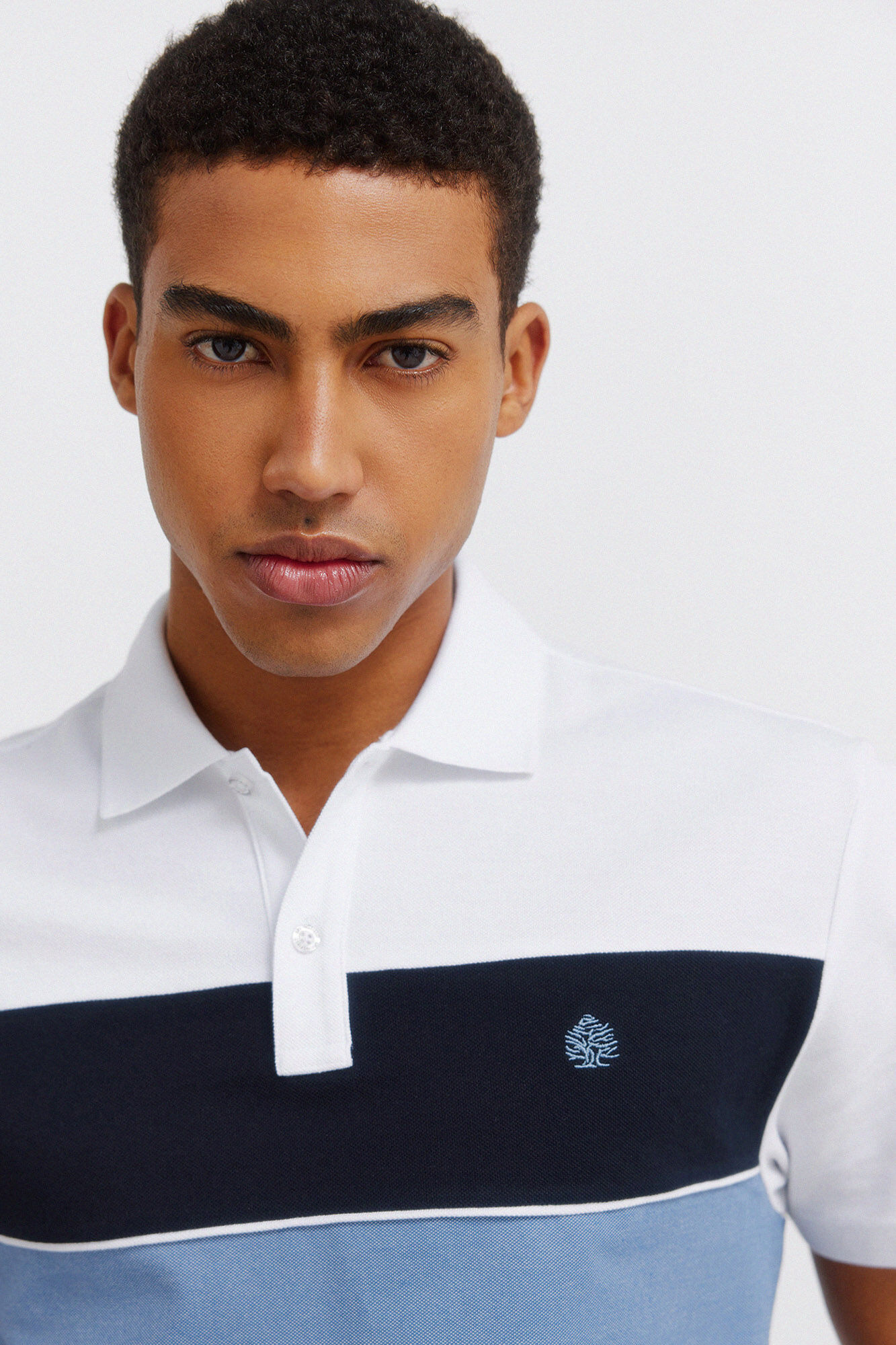 Springfield Polo de piqu&eacute; color block slim fit azul