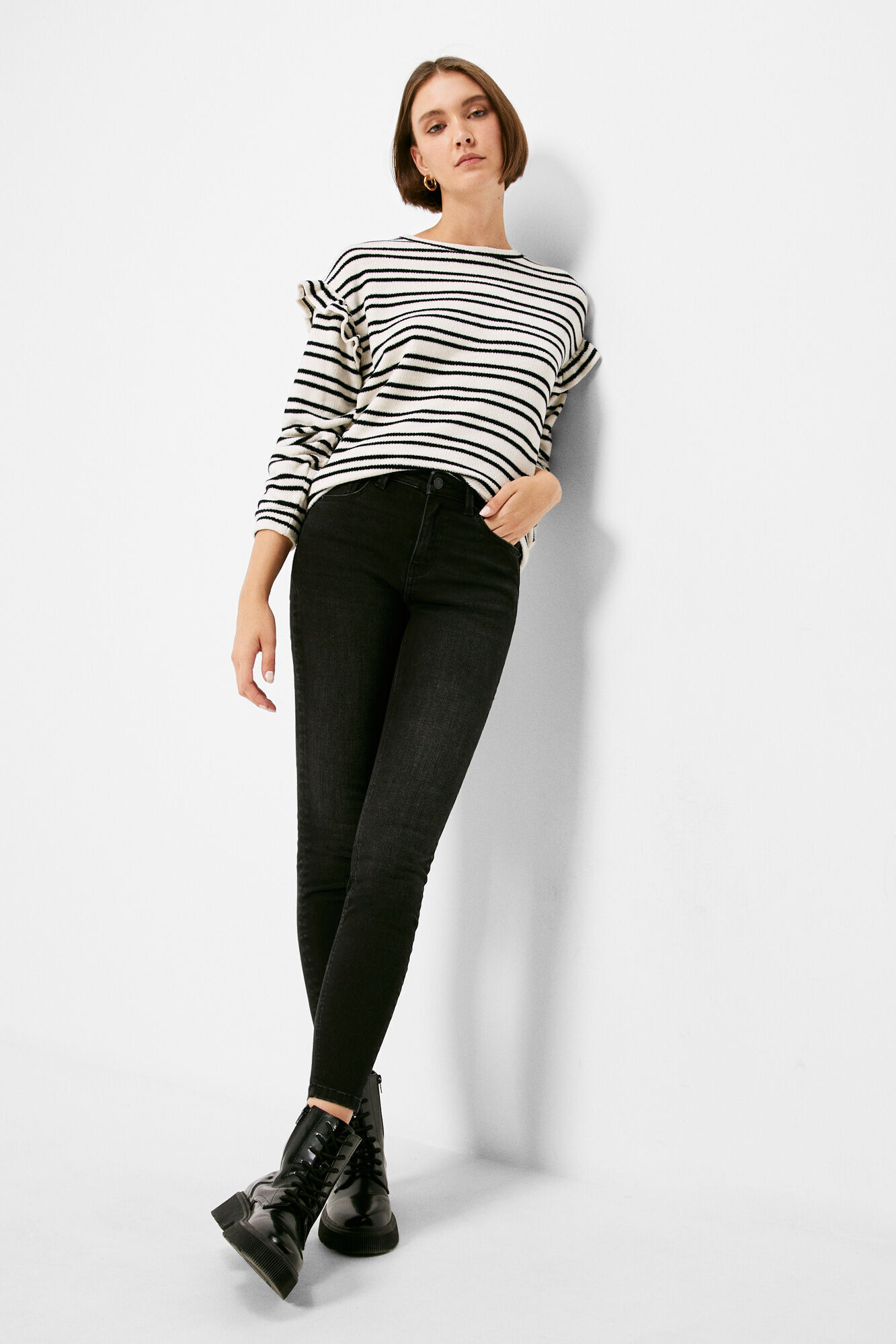 Jeans Slim Cropped Lavado Sostenible | Pantalones de mezclilla para ...