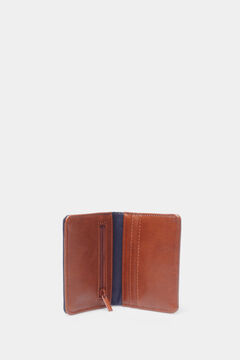 Springfield Cartera slim efecto piel bicolor azul