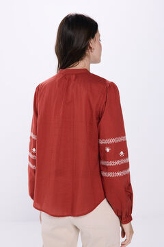 Springfield Blusa bordados espejos naranja