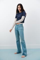 Springfield Jeans bootcut flare de tiro bajo azul tinta