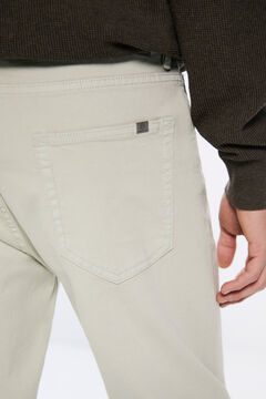 Springfield Pantalón color lavado slim fit kaki