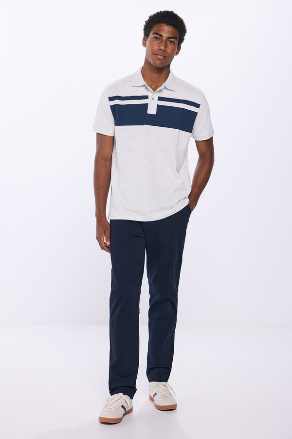 Springfield Pantalón chino vestir comfort slim fit azul