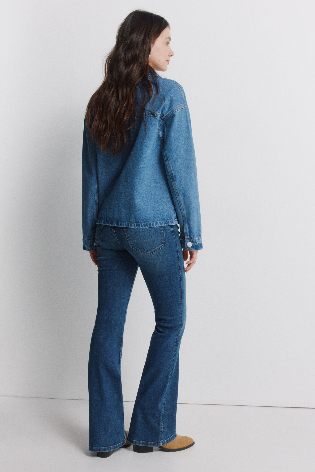 Springfield Jeans Low Flare de tiro medio azul