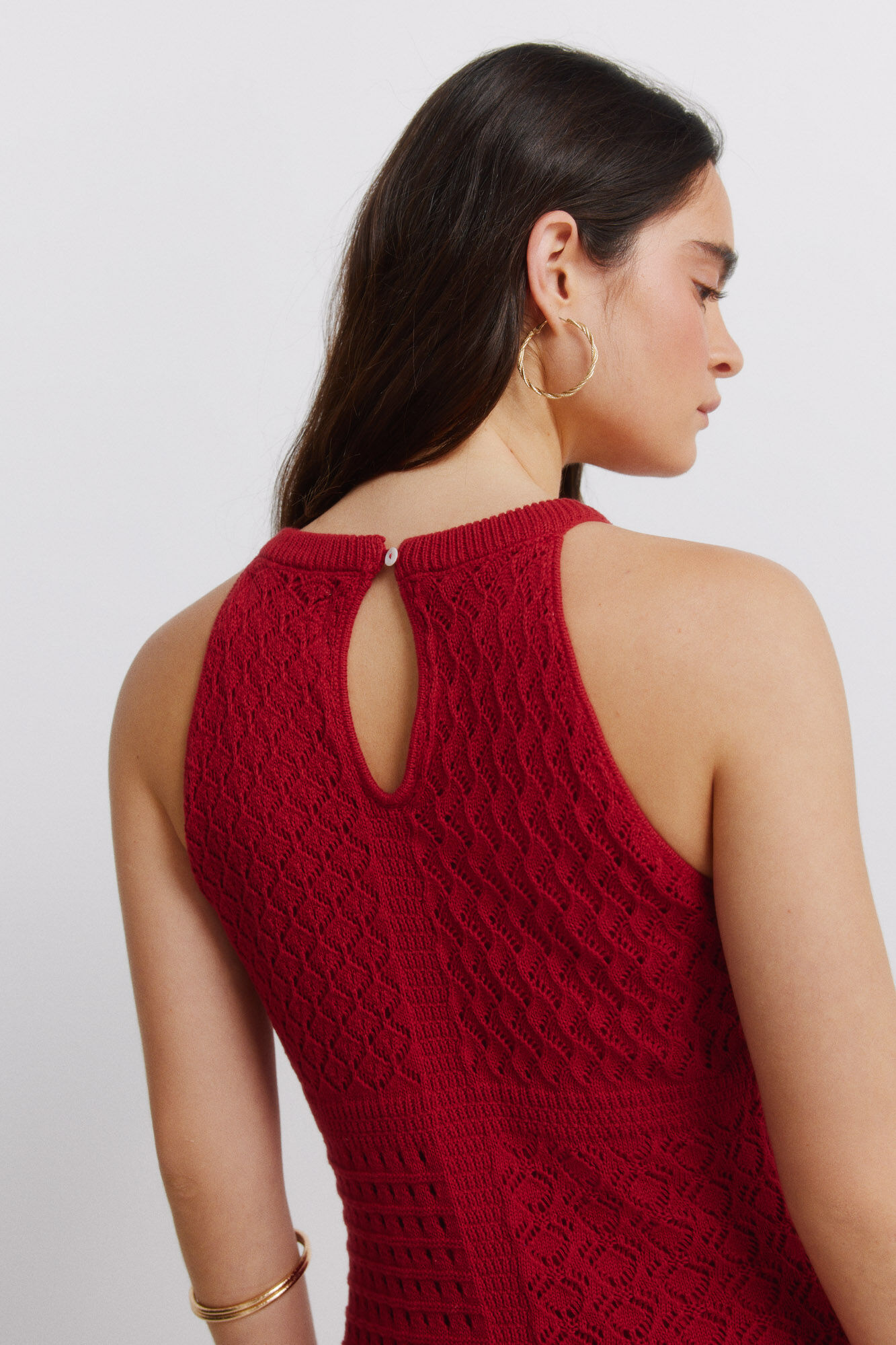 Springfield Vestido halter de punto rojo