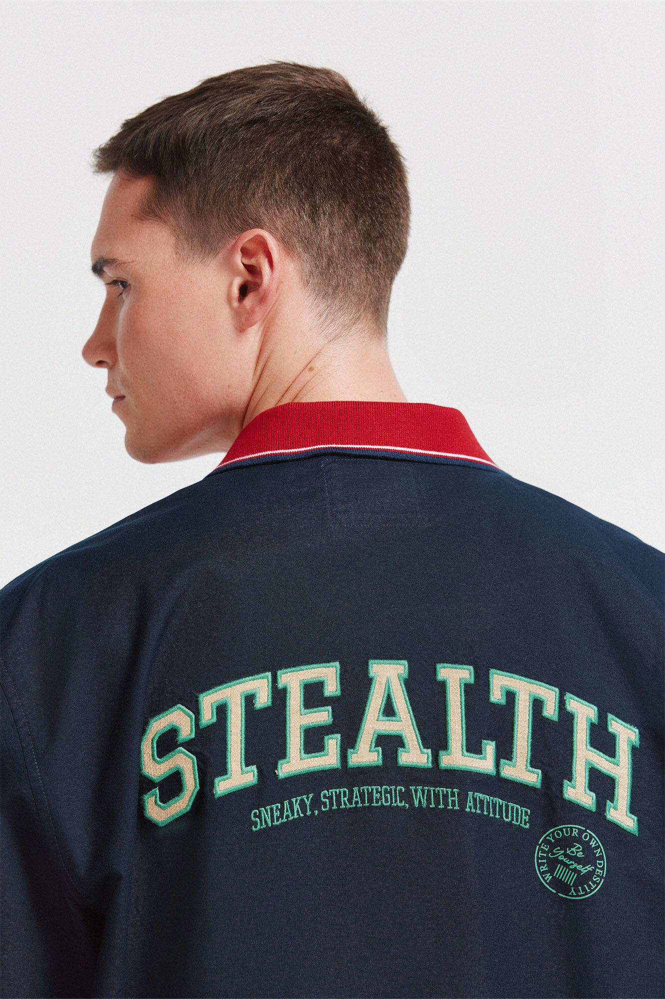 Springfield Camisa varsity manga corta azul