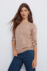 Springfield Jersey bordado con flores café